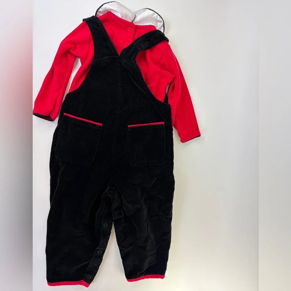 RARE Dr Seuss Brand Velvet Velour Snowflake Overalls Peter Pan Collar‎ Top 18M